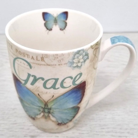 Christian Art Gifts Scripture Butterfly Mug “It Is By Grace You Have Been Saved” - Picture 1 of 9